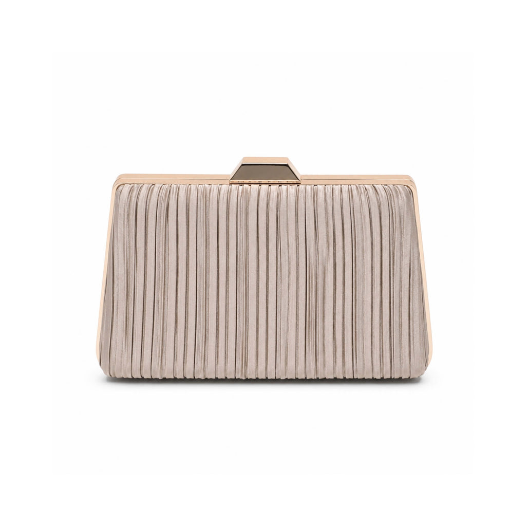 Pleated Satin Evening Clutch