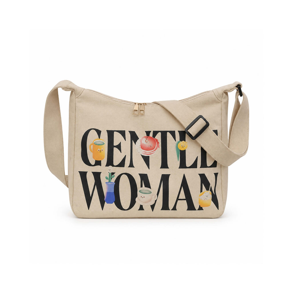 Center Woman Canvas Crossbody Bag