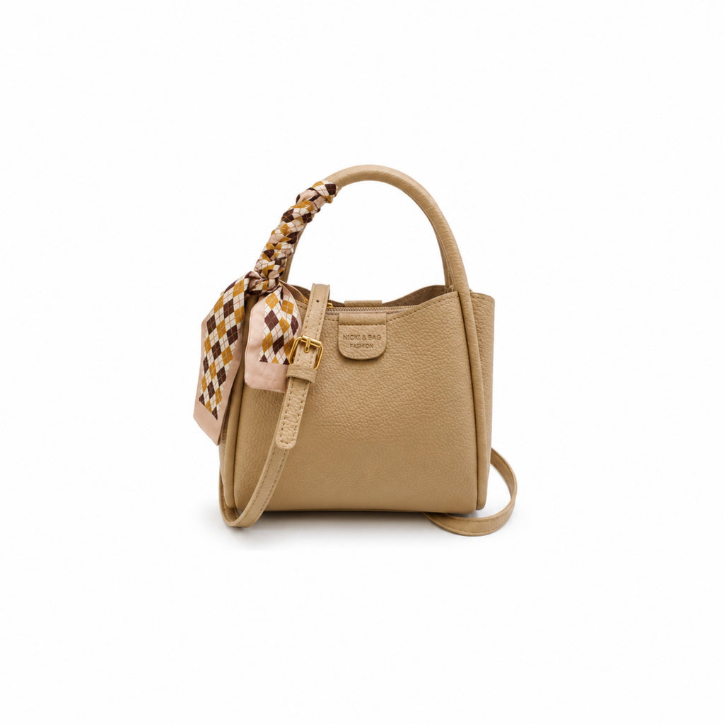 Beige Charm Crossbody Bag