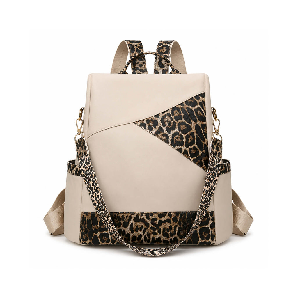 Leopard Print Convertible Backpack Shoulder Bag