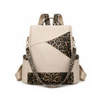 Leopard Print Convertible Backpack Shoulder Bag