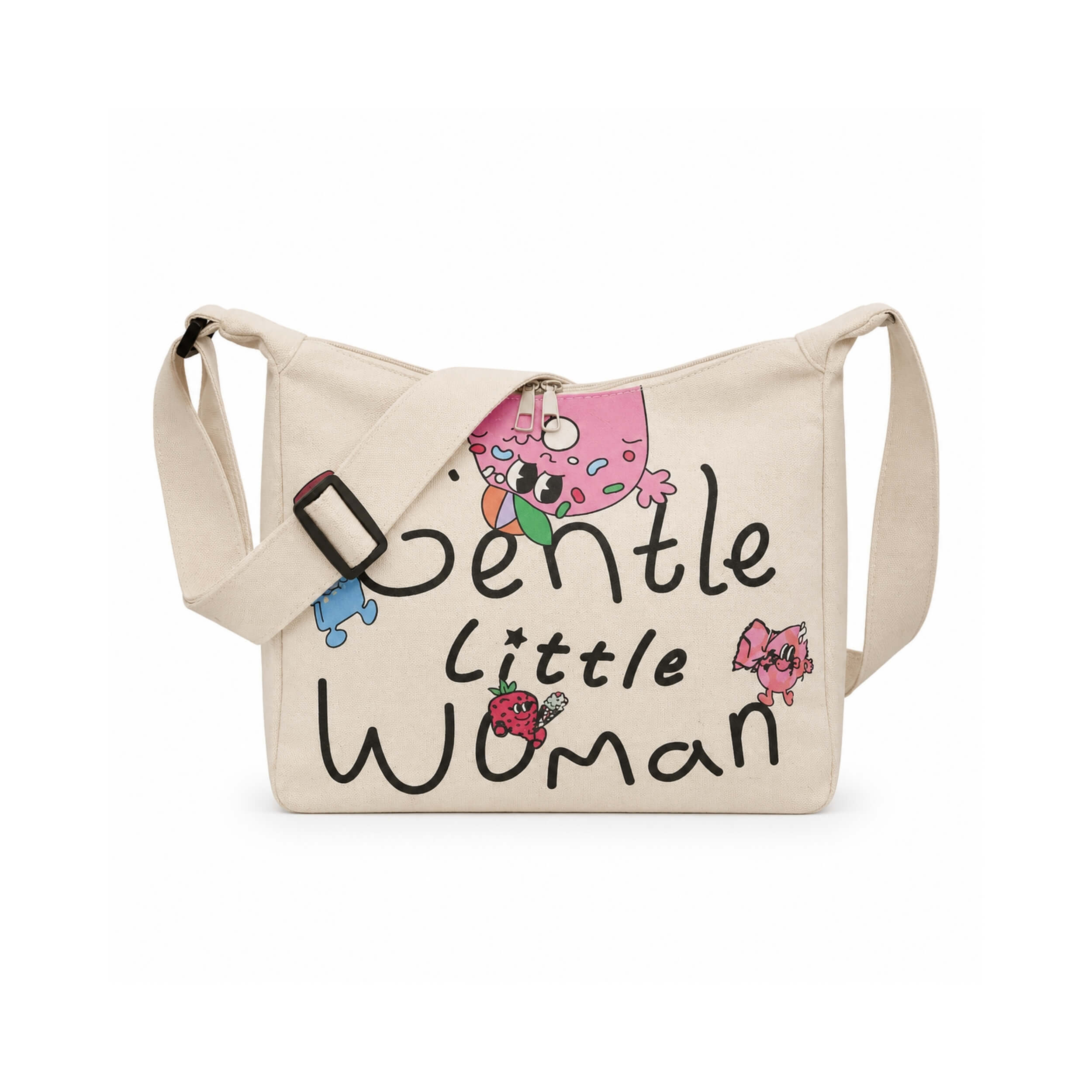 Center Woman Canvas Crossbody Bag