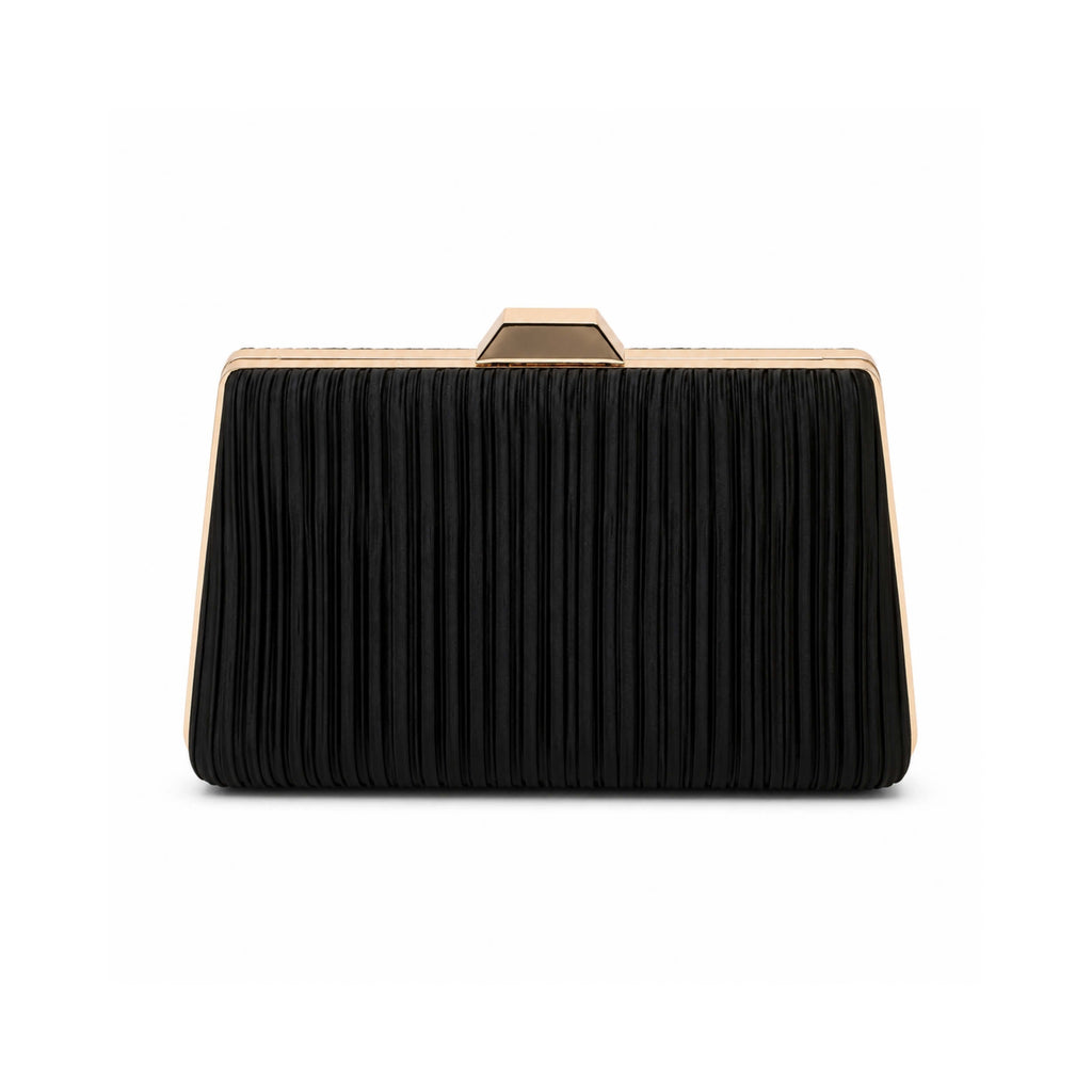 Pleated Satin Evening Clutch