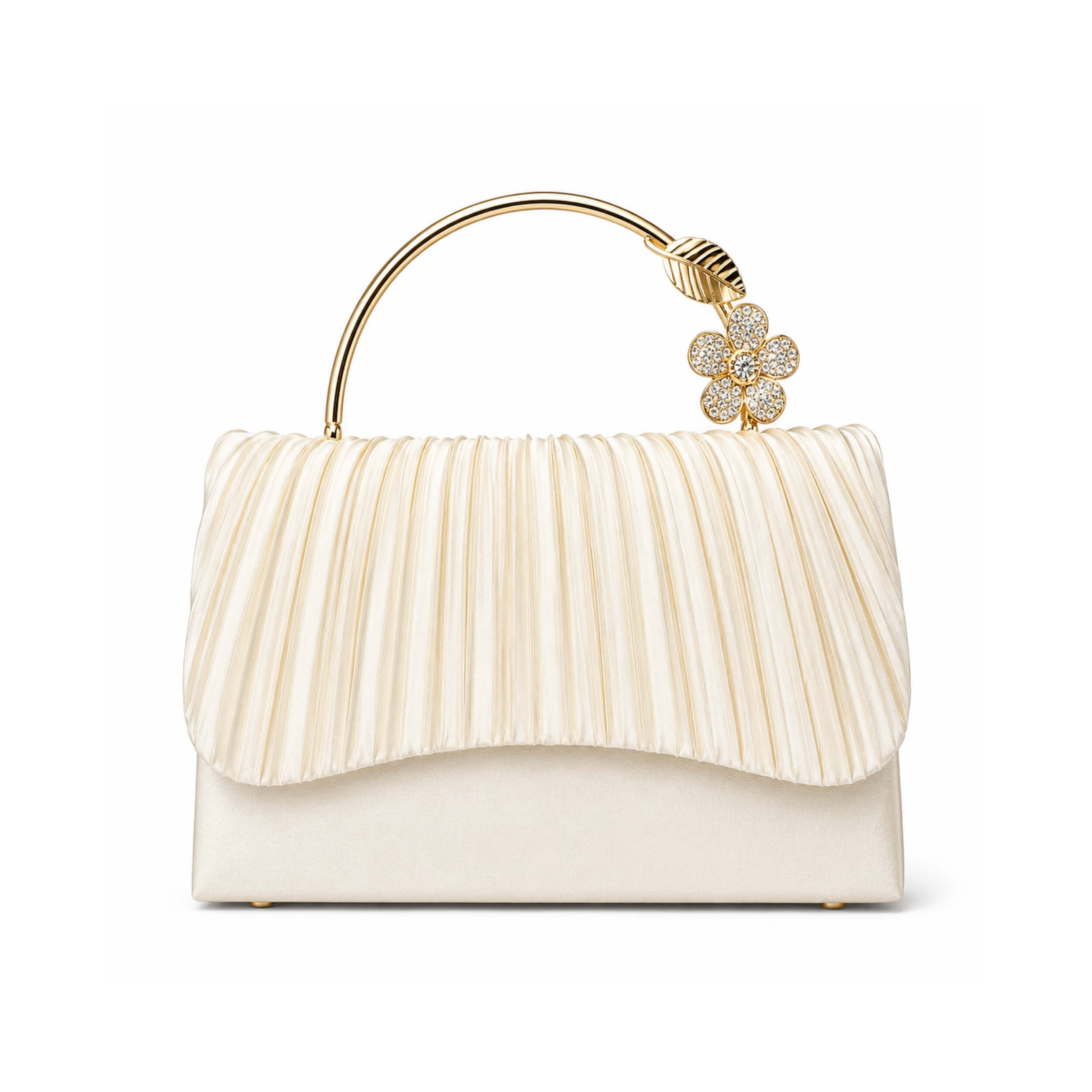 Elegant Floral Handle Evening Clutch
