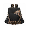 Leopard Print Convertible Backpack Shoulder Bag