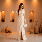 Elegant Floral Handle Evening Clutch