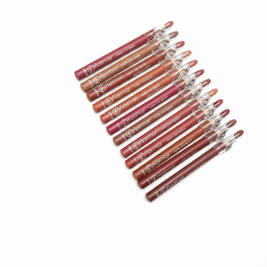 12 Pcs Matte Finish Multicolor Lip Pencil Set – High Pigmented Beauty Essentials