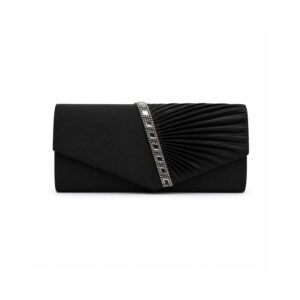 Elegant Pleated Crystal Evening Clutch