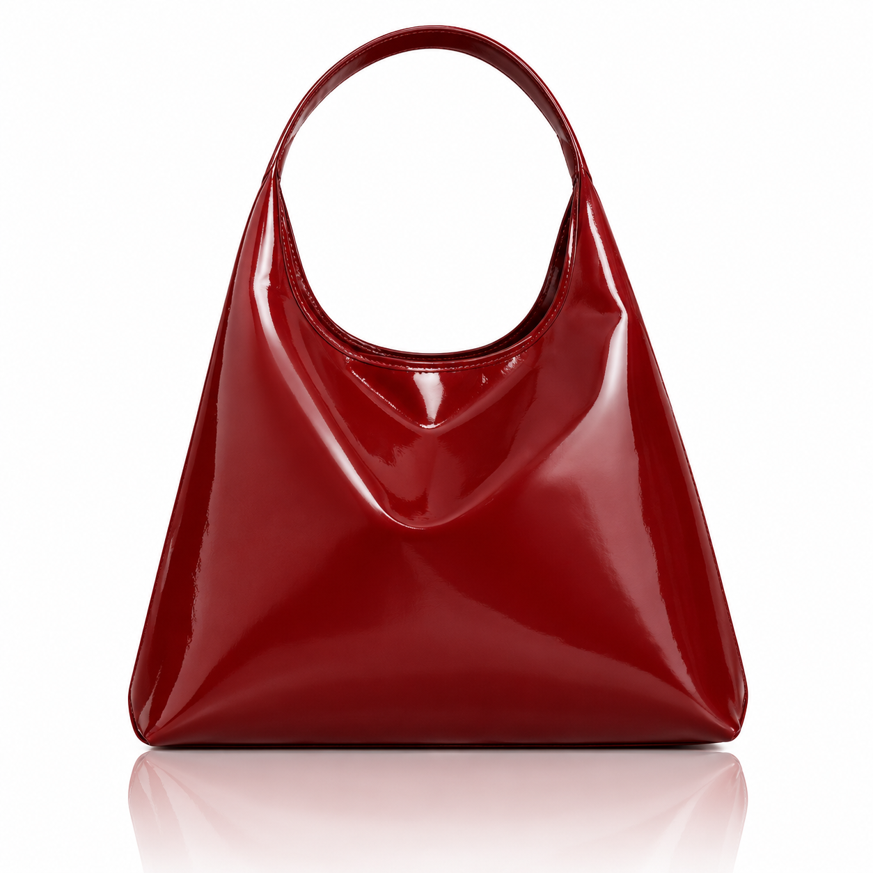 Luna Glossy Burgundy Shoulder Bag