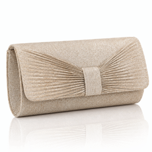 Celeste Pleated Bow Clutch