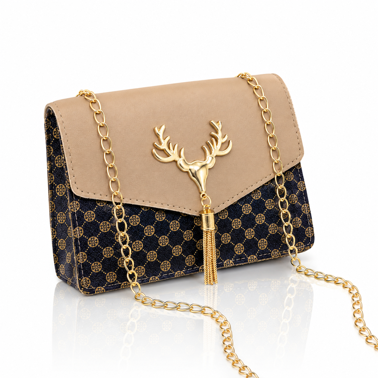 Elara Deer Charm Chain Crossbody Bag