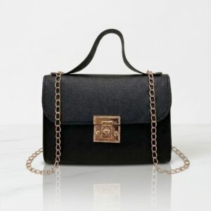 Classic Gold Lock Chain Crossbody Bag