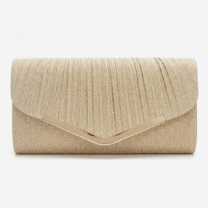 Shimmering Pleated Evening Clutch