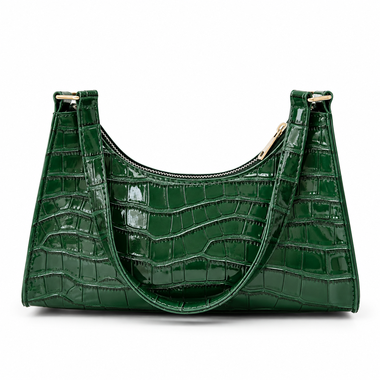 Emerald Crocodile Shoulder Bag