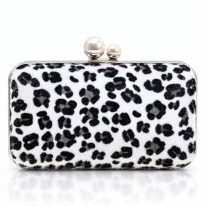 Noir Pearl Leopard Clutch